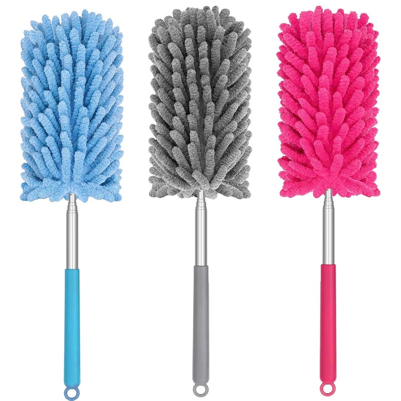 TIMIVO Mini Duster for Cleaning, 360° Bendable Hand Dusters with Extension Pole, Washable Small Duster for Car Interior, Office, Furniture - Image 1